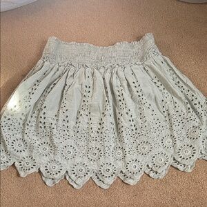Chic Cream Eyelet Mini Skirt